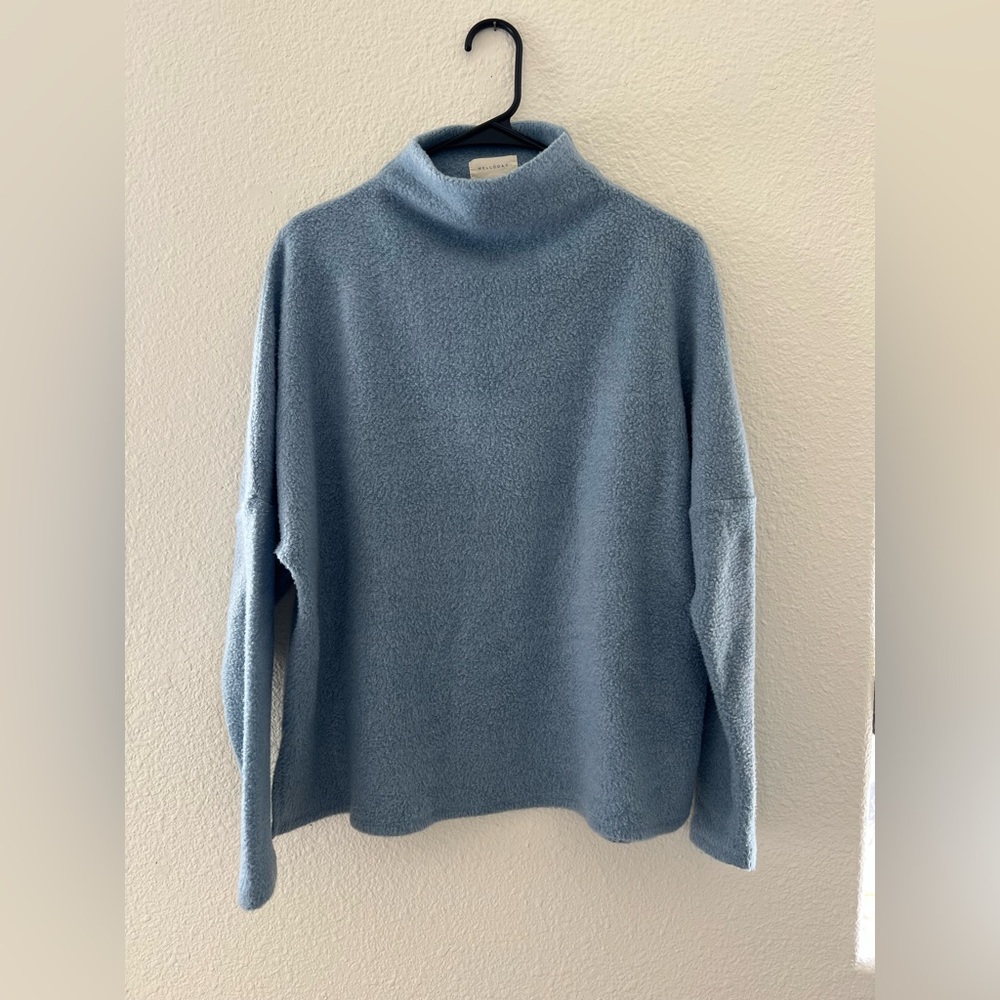 MELLODAY Soft Blue Mock Neck Sweater